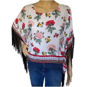 H&M Coachella Floral Tassel Top